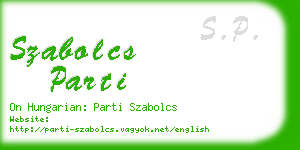 szabolcs parti business card